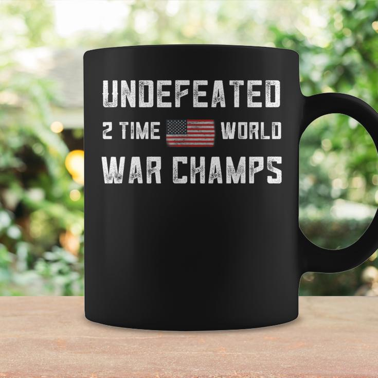 2 Time World War Champs Flag Undefeated Usa 4Th Of July Coffee Mug Gifts ideas