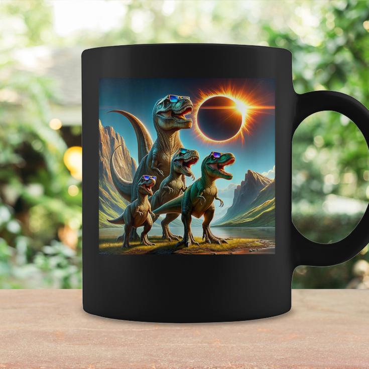 2024 Solar Eclipse T-Rex Family Wearing Glasses Totality Coffee Mug Gifts ideas