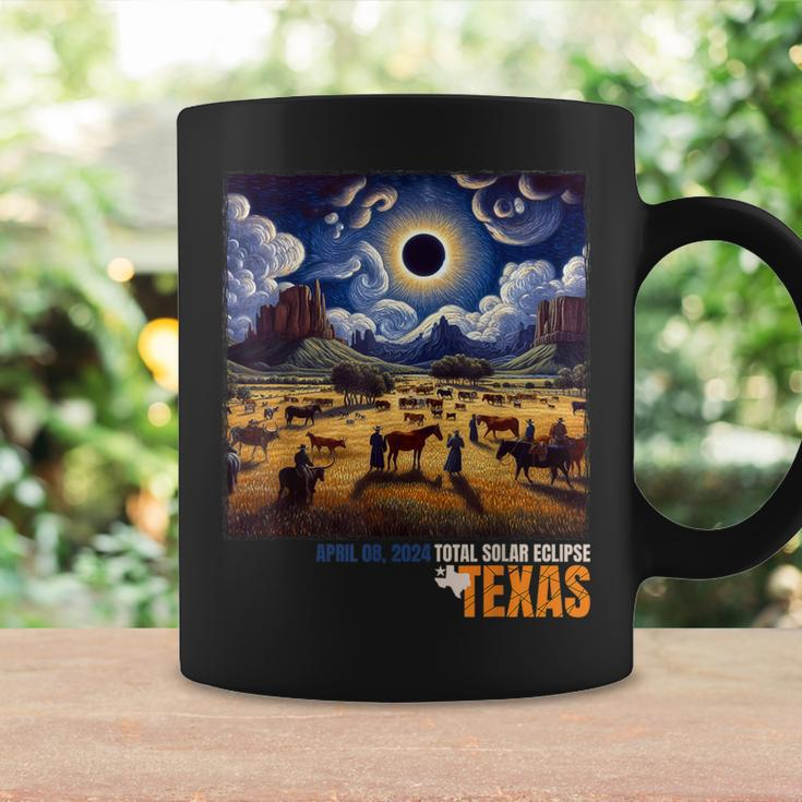 2024 Solar Eclipse Texas Van Gogh Starry Night Style Coffee Mug Gifts ideas