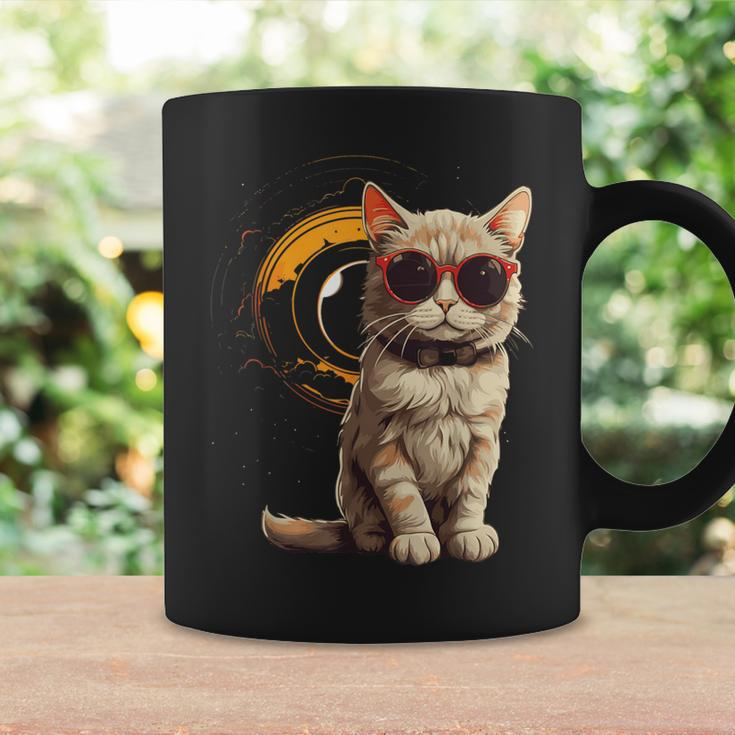 2024 Total Solar Eclipse Cat Wearing Solar Eclipse Glasses Coffee Mug Gifts ideas