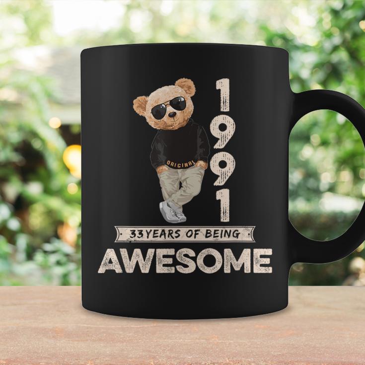 33 Geburtstag Herren Damen 1991 Original Awesome Teddybär Tassen Geschenkideen