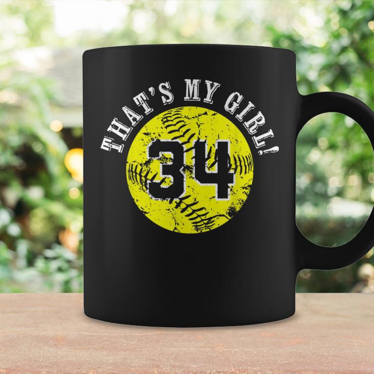 34 Softball Player That's My Girl Cheer Mom Dad Team Coach Coffee Mug Gifts ideas
