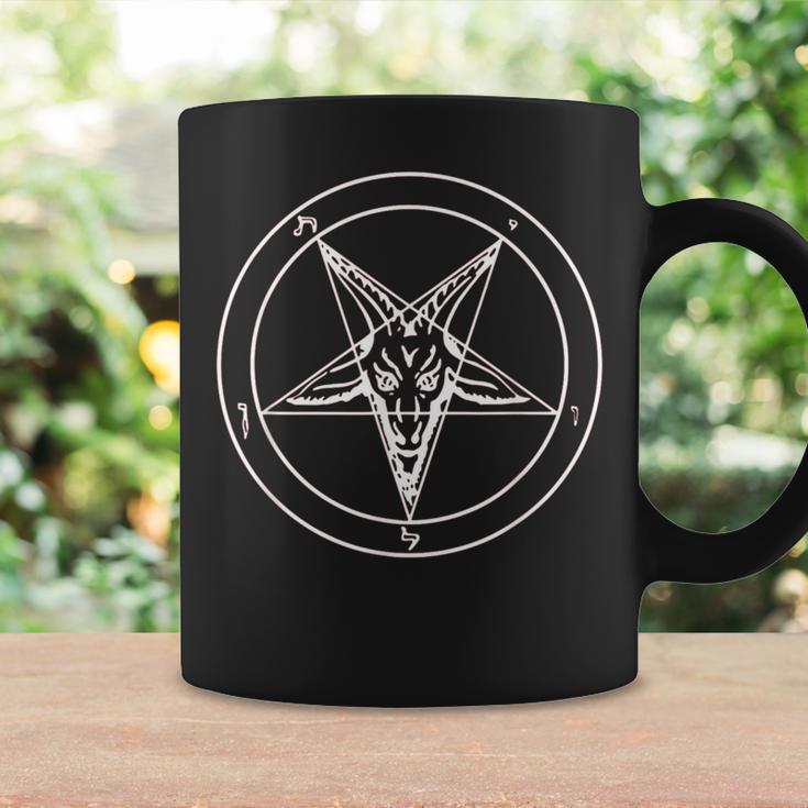 666 Satan Star Motif With Skull Pentagram Tassen Geschenkideen