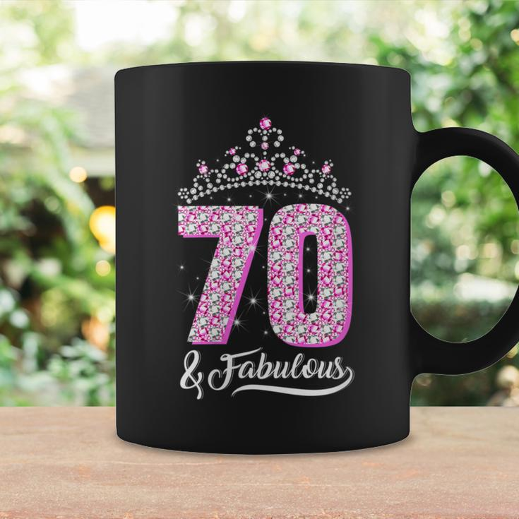 70 And Fabulous 70Th Birthday 70 Yrs Crown Pink Coffee Mug Gifts ideas