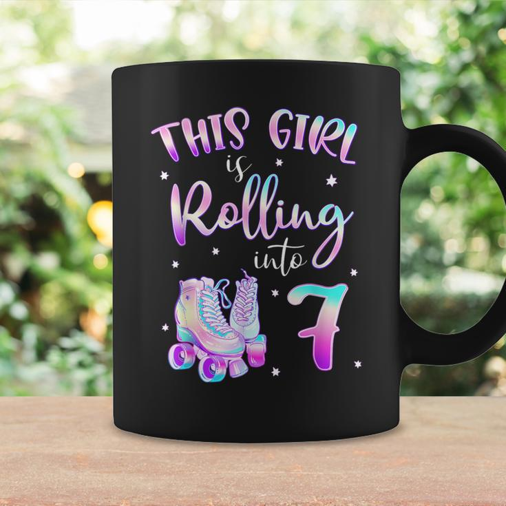 7Th Bday Rolling Into 7 Birthday Girl Roller Skate Party Coffee Mug Gifts ideas