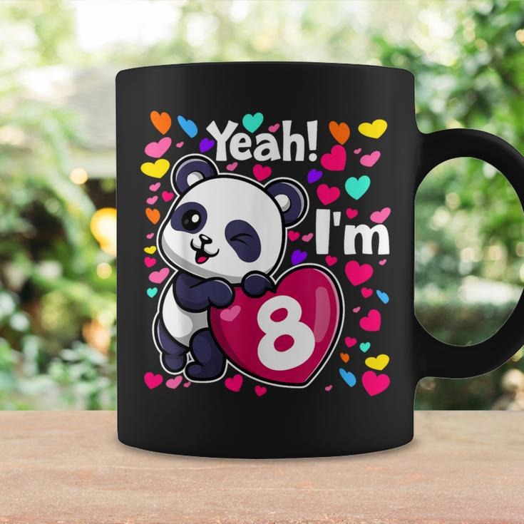 8 Years Old 8Th Birthday Panda Hearts Cute Girl Party Coffee Mug Gifts ideas