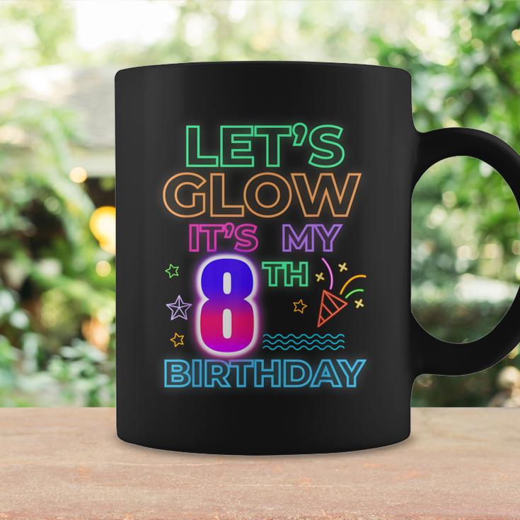 8Th B-Day Let's Glow It's My 8 Year Old Birthday Matching Coffee Mug Gifts ideas