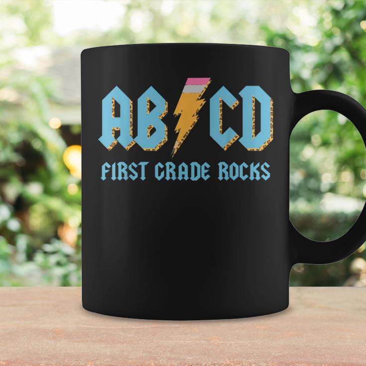 Abcd Pencil Leopard 1St Grade Rocks Back To School Teacher Coffee Mug Gifts ideas