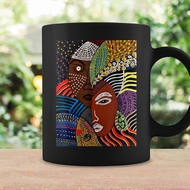 Abstract Brown Skin African American Tribal Mask Black Coffee Mug Gifts ideas