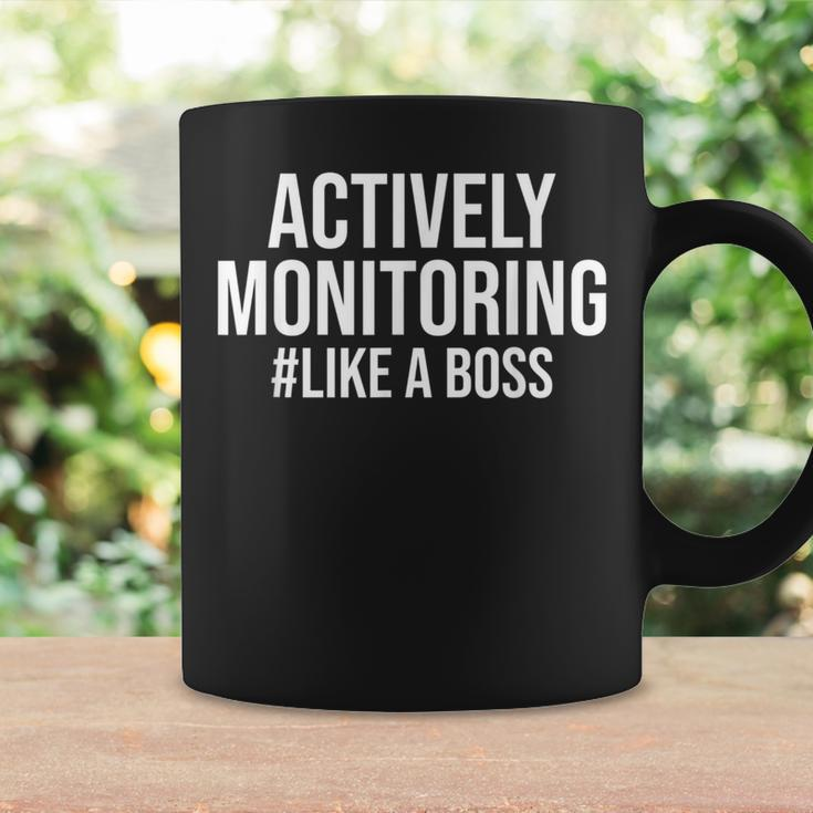 Actively Monitoring Like A Boss Testing Day Teacher Coffee Mug Gifts ideas