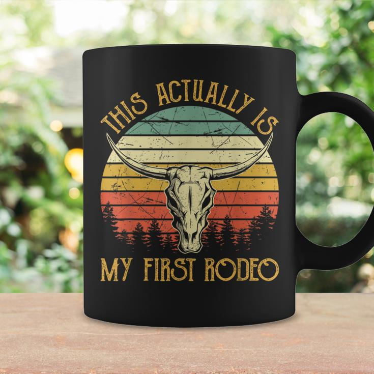 This Actually Is My First Rodeo Country Western Bull Skull Coffee Mug Gifts ideas