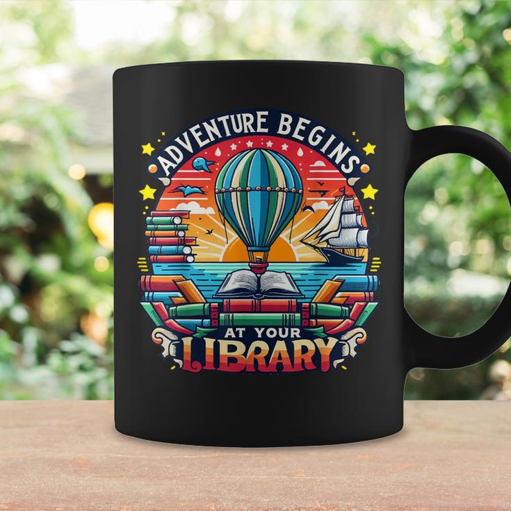 Adventure Begins At Your Library Summer Hot Balloon 2024 Coffee Mug Gifts ideas