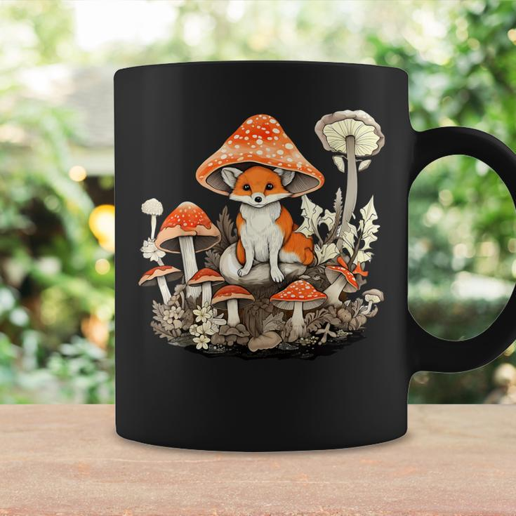 Aesthetic Fox On Mushroom Cottagecore Vintage Nature Floral Coffee Mug Gifts ideas