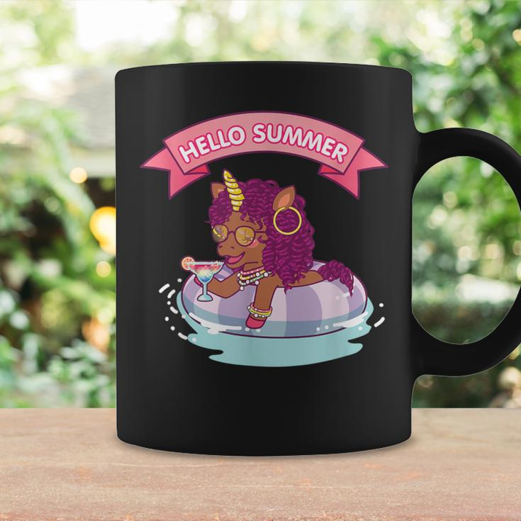 Afro Unicorn Hello Summer Black Girl Magic Birthday Coffee Mug Gifts ideas