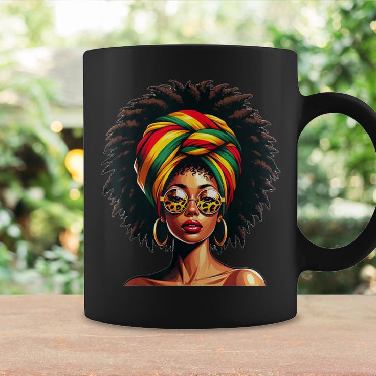 Afro Woman African Melanin Headscarf Nubian Black History Coffee Mug Gifts ideas