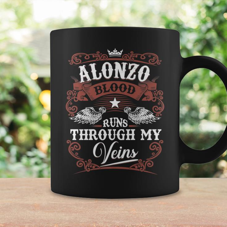 Alonzo Blood Runs Through My Veins Family Name Vintage Coffee Mug Gifts ideas