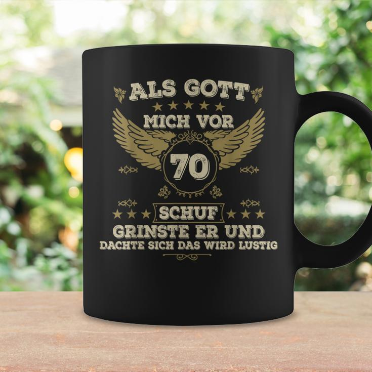 Als Gott Mich Schuf Fing Er An Zu Grinsen 70 Birthday German Langu S Tassen Geschenkideen
