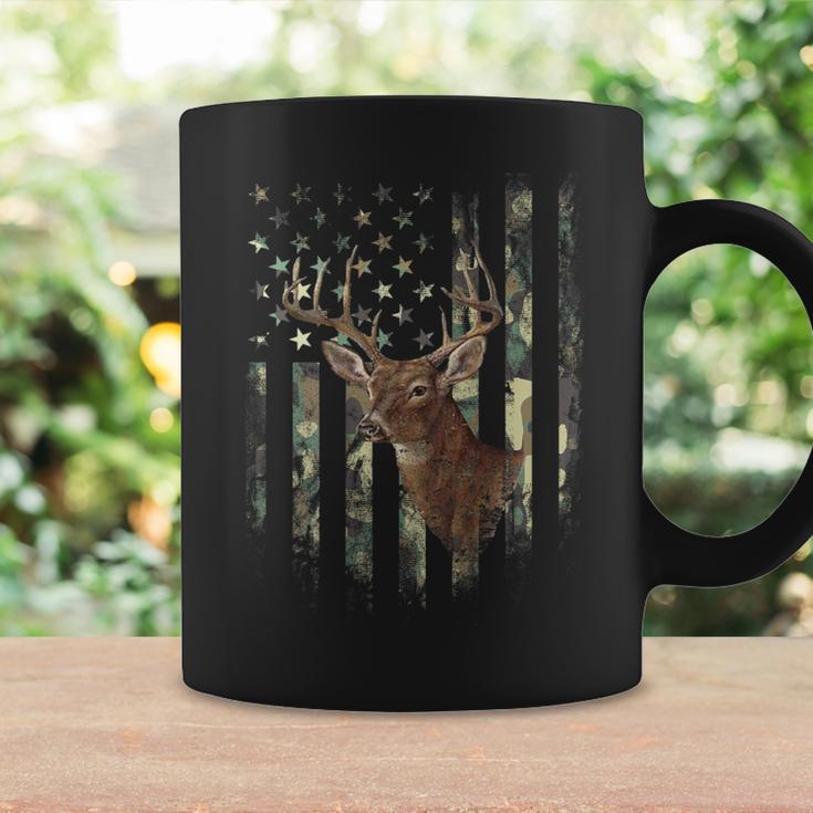 American Flag Print On The Back Deer Hunting Camo Coffee Mug Gifts ideas