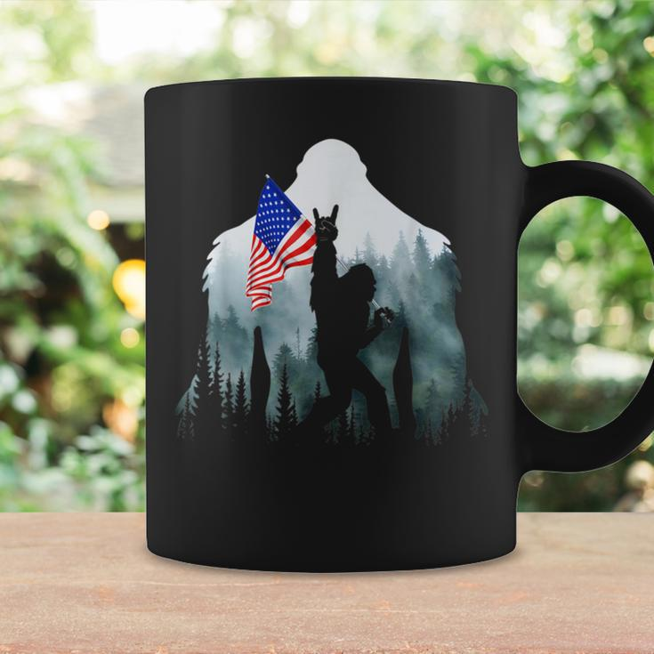 American Flag Bigfoot Sasquatch Peace Victory Sign Coffee Mug Gifts ideas