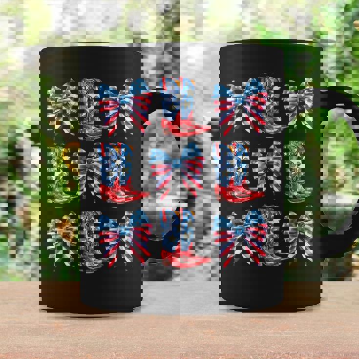 American Flag Boots And Bows 4Th Of July Cowgirl Western Coffee Mug Gifts ideas