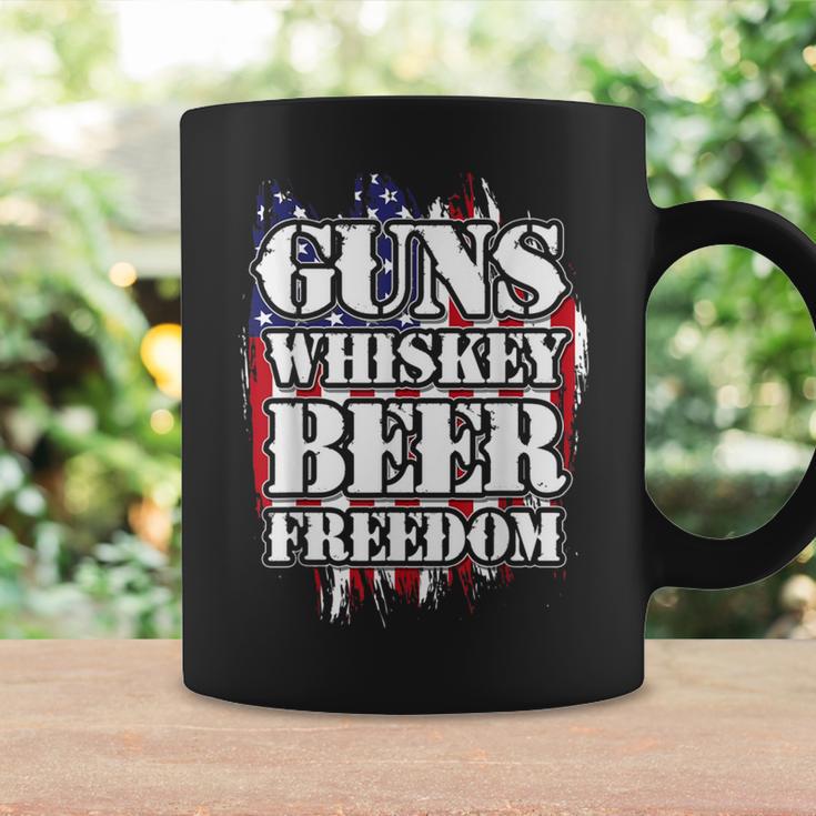 American Flag Guns Whiskey Beer Freedom Coffee Mug Gifts ideas