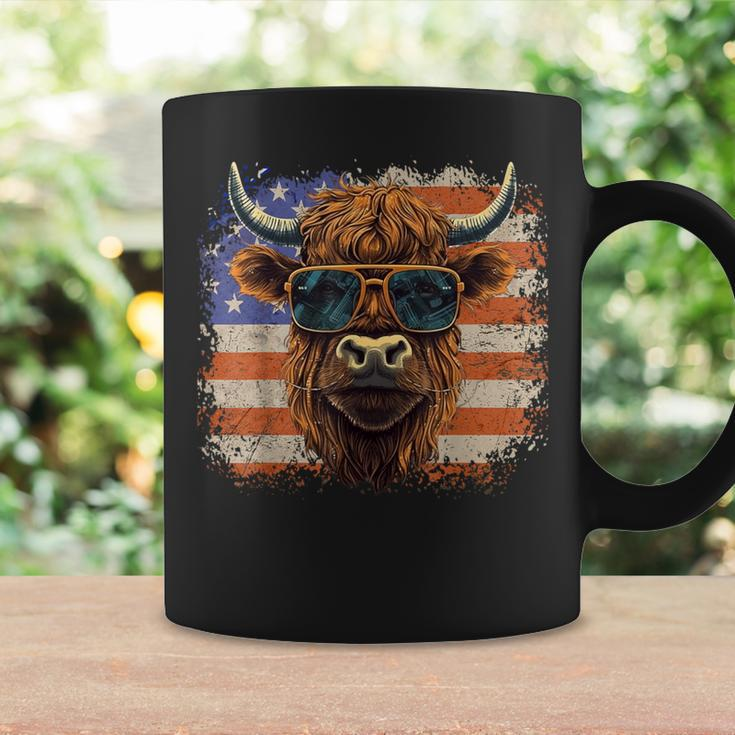 American Flag Highland Cow-Fourth Of July Cow Lover Cool Coffee Mug Gifts ideas
