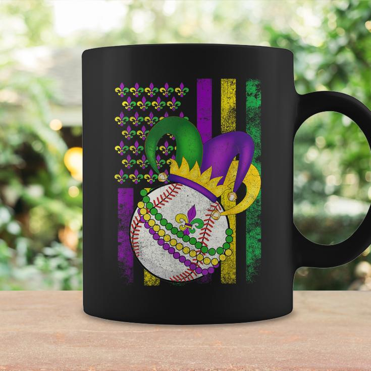 American Flag Mardi Gras Fleur De Lis Baseball Ball Coffee Mug Gifts ideas