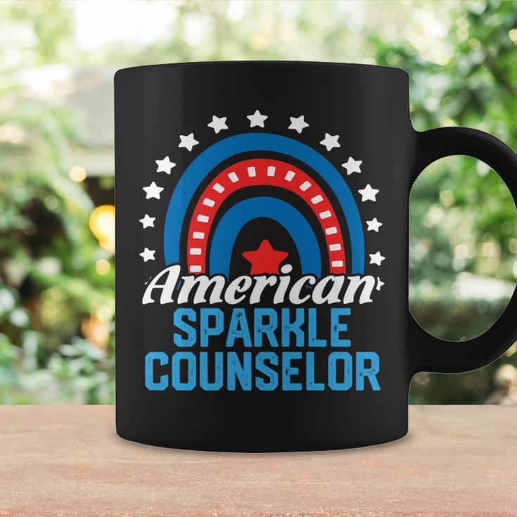 American Sparkle Counselor Rainbow Usa Flag 4Th Of July Coffee Mug Gifts ideas