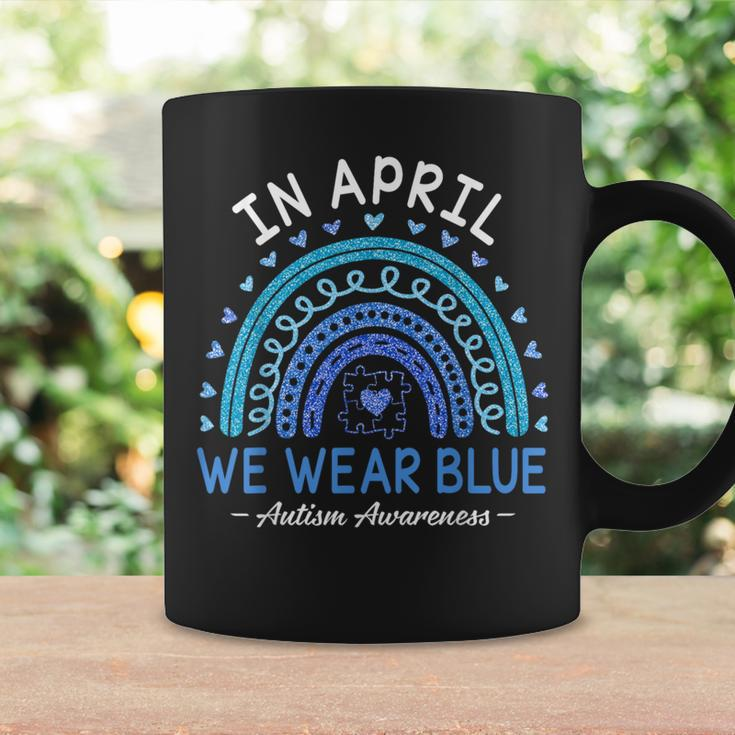 In April We Wear Blue Autism Awareness Matching Family Coffee Mug Gifts ideas