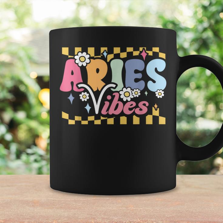 Aries Vibes Zodiac March April Birthday Astrology Groovy Coffee Mug Gifts ideas