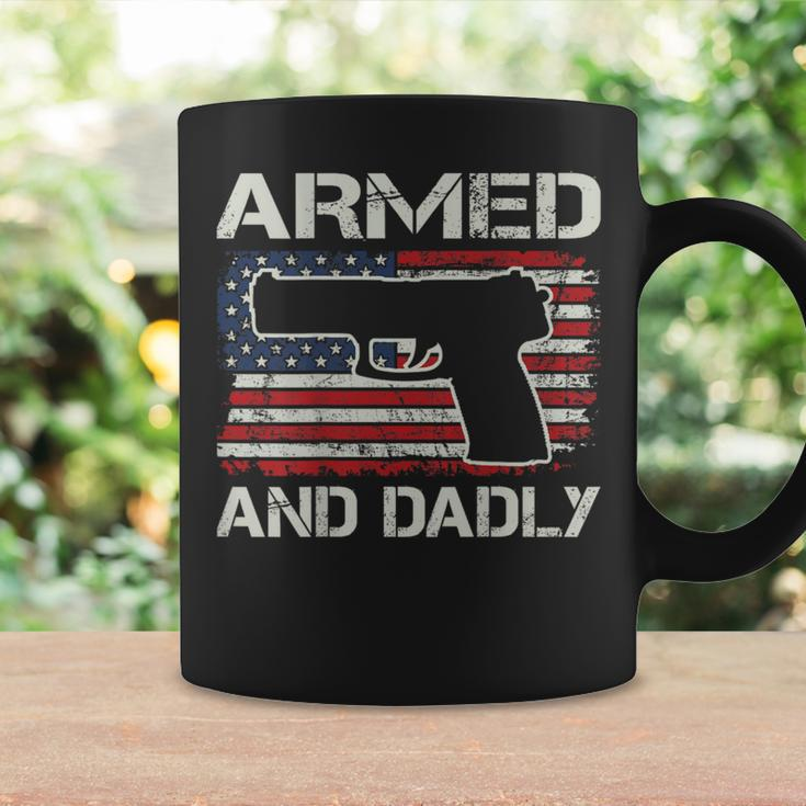 Armed And Dadly Fathers Day Gun Owner Dad On Back Coffee Mug Gifts ideas