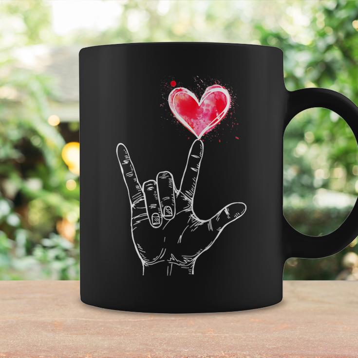 Asl I Love You Hand Sign Language Heart Valentine's Day Coffee Mug Gifts ideas