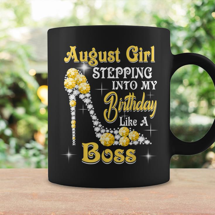 August Girl Stepping Into My Birthday Like A Boss Shoes Coffee Mug Gifts ideas