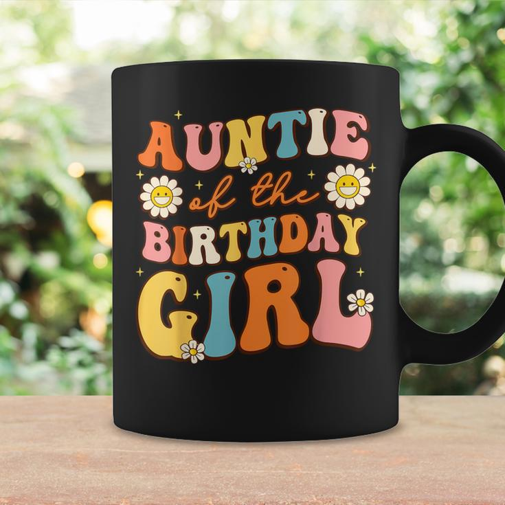 Auntie Of The Birthday Girl Niece Groovy Aunt Retro Theme Coffee Mug Gifts ideas