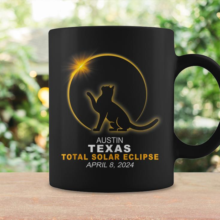 Austin Texas Cat Total Solar Eclipse 2024 Coffee Mug Gifts ideas