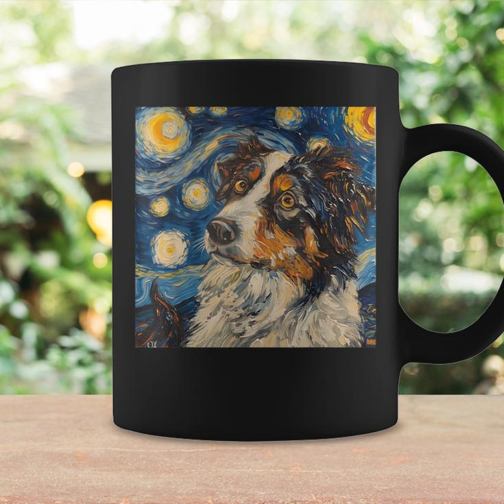 Australian Shepherd Dog Van Gogh Style Starry Night Coffee Mug Gifts ideas