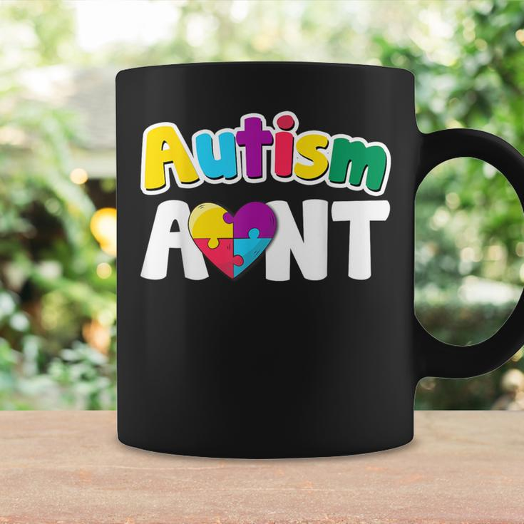 Autism Aunt Awareness Puzzle Pieces Colors Coffee Mug Gifts ideas