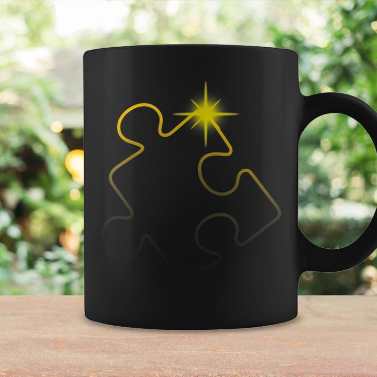 Autism Awareness Puzzle Piece Total Solar Eclipse 2024 Coffee Mug Gifts ideas