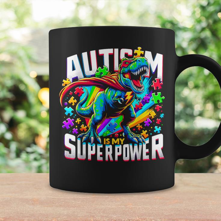 Autism Is My Superpower Autism Awareness T-Rex Coffee Mug Gifts ideas