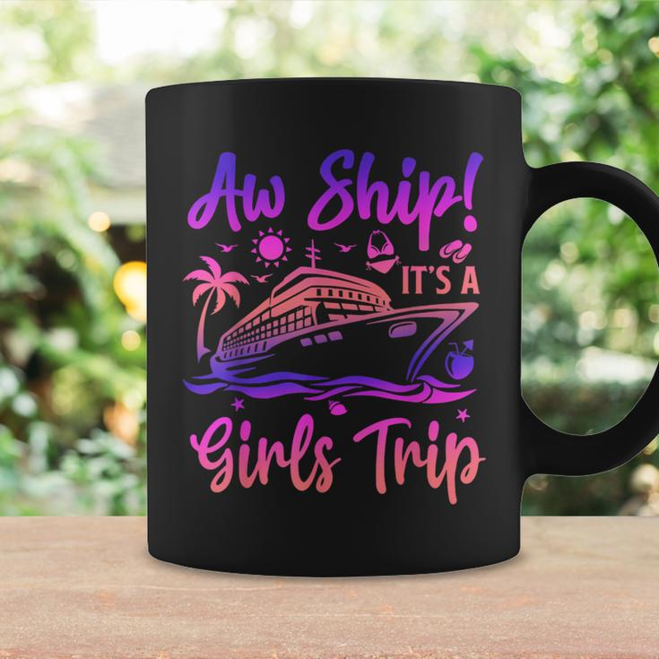 Aw Ship It's A Girls Trip Cruise 2024 Vacation Matching Coffee Mug Gifts ideas