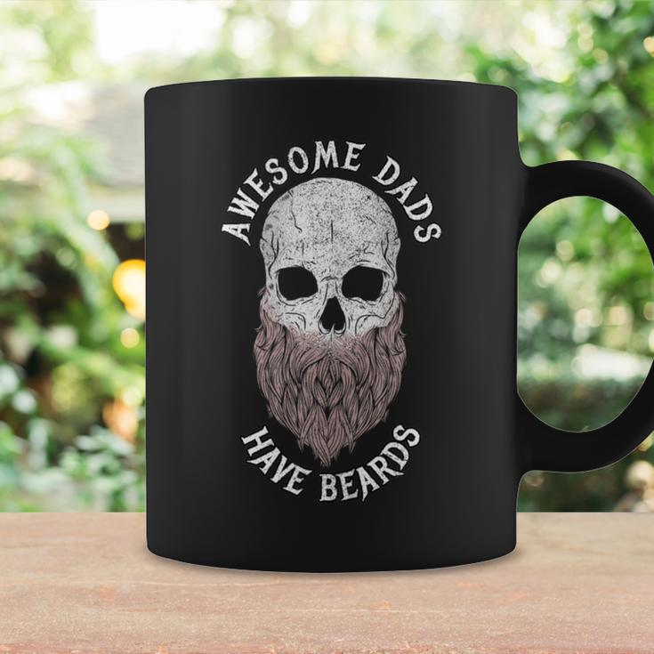 Awesome Dads Have Beards Bearded Skull Fathers Day Coffee Mug Gifts ideas