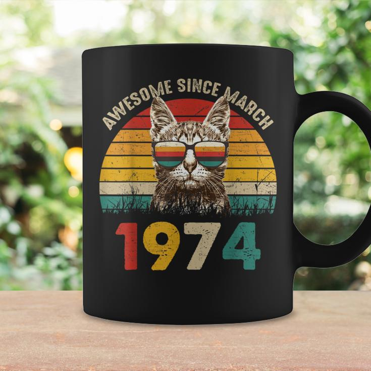 Awesome Since March 1974 Vintage Cat 50Th Birthday Coffee Mug Gifts ideas