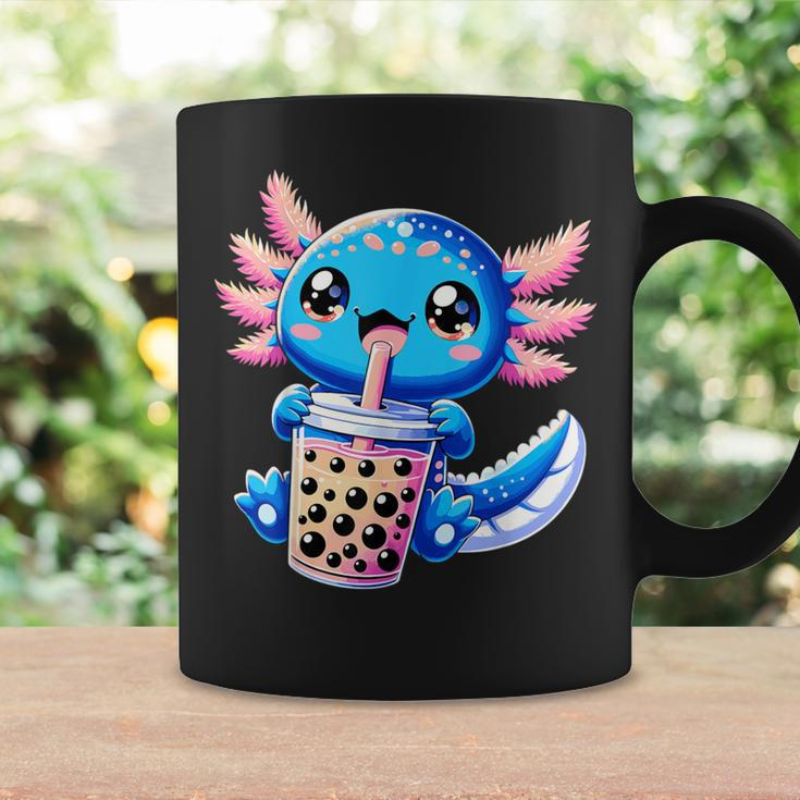 Axolotl Bubble Boba Tea Anime Cute Kawaii Blue Axolotl Coffee Mug Gifts ideas