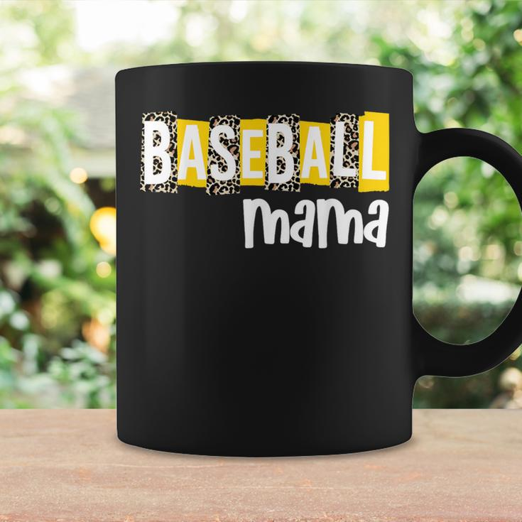Baseball Mama Yellow Leopard Print Baseball Mom Gear Sports Coffee Mug Gifts ideas