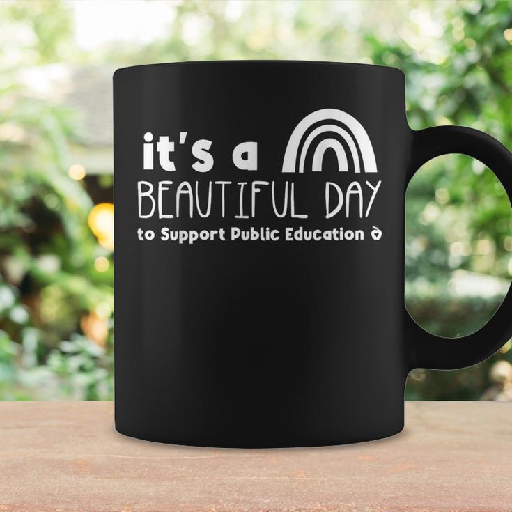 Beautiful Day To Support Public Education Teacher Red For Ed Coffee Mug Gifts ideas