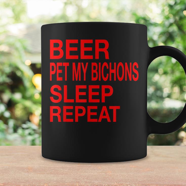 Beer Pet Bichons Sleep Repeat Red LDogCuteLove Coffee Mug Gifts ideas