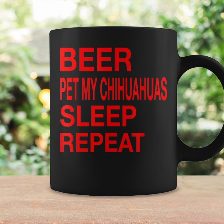 Beer Pet Chihuahuas Sleep Repeat Red LDogLove Coffee Mug Gifts ideas