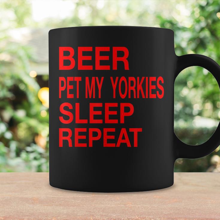 Beer Pet Yorkies Sleep Repeat Red LDogLove Coffee Mug Gifts ideas