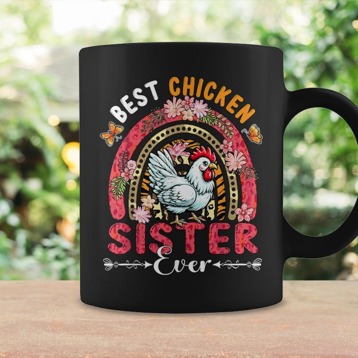 Best Chicken Sister Ever Mother's Day Flowers Rainbow Farm Coffee Mug Gifts ideas