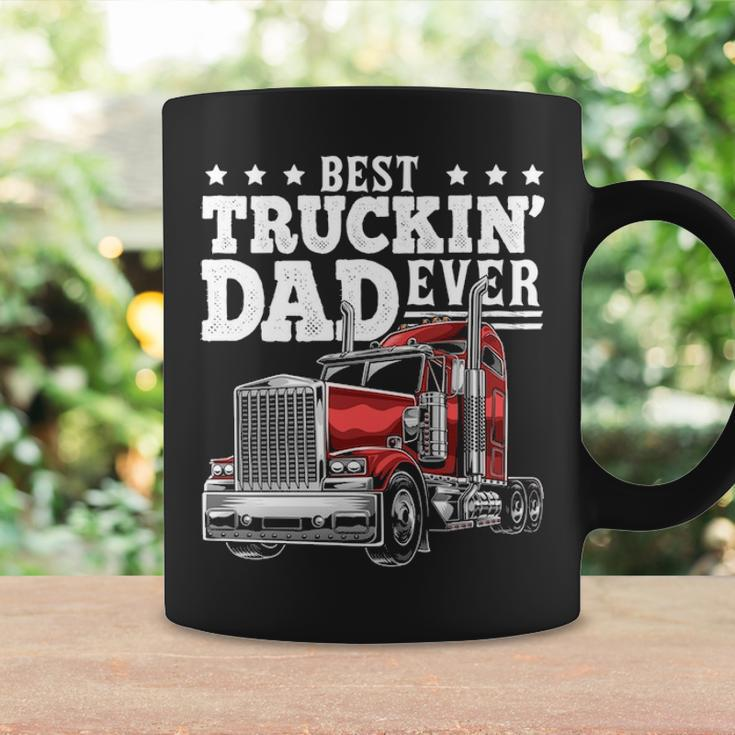 Best Truckin Dad Ever Big Rig Trucker Father's Day Coffee Mug Gifts ideas